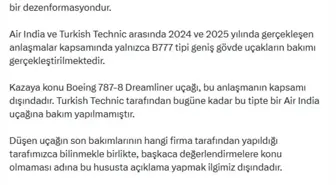 Boeing 787-8 Uçağının Bakım İddiasına Yalanlama