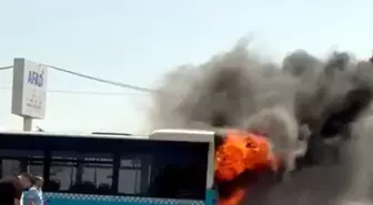 Çorlu'da Belediye Otobüsü Yangın Çıkardı