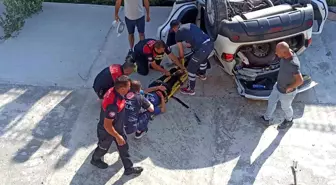 Burdur'da Kontrolden Çıkan Otomobil Dere Yatağına Düştü