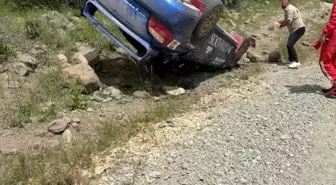 Hitit Rallisi'nde Araç Takla Attı