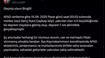 Bingöl'de 4 Büyüklüğünde Deprem: Vali Olumsuz Durum Yok Dedi