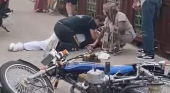 Motosiklet, Yaya Yolunda Yürüyen Kadına Çarptı: 1 Yaralı