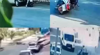 Mersin'de Alkollü Sürücüyle Motosiklet Kazası Güvenlik Kamerasında