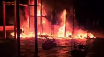 Amasya'da Çocuk Parkı Yakıldı