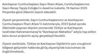 Azerbaycan Cumhurbaşkanı İlham Aliyev yarın Türkiye'ye geliyor