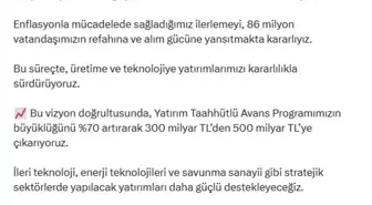 Sanayi ve Teknoloji Bakanı Kacır: Yatırım Taahhütlü Avans Programı 500 milyar TL'ye çıkarılıyor