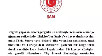 Türk, Suriye ve Üçüncü Ülke Vatandaşlarına Sınır Kapılarından Dönüş İmkanı