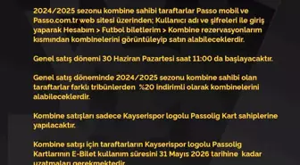Kayserispor 2025-2026 Kombine Bilet Fiyatlarını Açıkladı