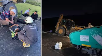 Kamyon yemek yiyen işçilerin arasında daldı