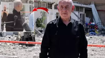 Netanyahu canlı yayında konuşurken bina çöktü
