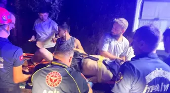 Efeler'de Motosiklet Sürücüsü Uçuruma Düştü