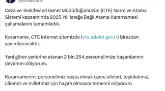 Adalet Bakanlığı'ndan 2025 Yılı İsteğe Bağlı Atama Kararnamesi