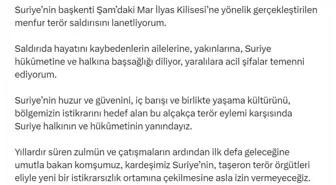Erdoğan: Suriye'deki Kiliseye Yönelik Terör Saldırısını Lanetliyorum