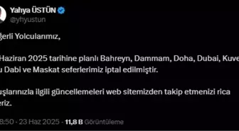 THY'den 7 Sefer İptali Duyurusu