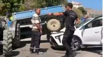 Bursa'da Traktöre Çarpan Otomobil Kazası
