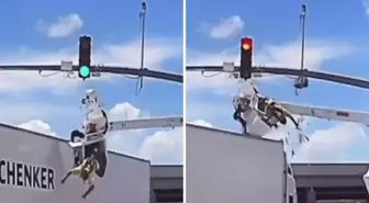 18 tekerlekli tır, trafik ışıklarının bakımını yapan işçiye çarptı
