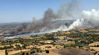 Balıkesir'de Ziraat Arazisinde Yangın, Havadan ve Karadan Müdahale Ediliyor