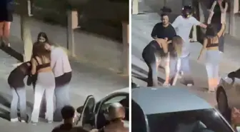 İki genç kız sokak ortasında saç saça birbirine girdi