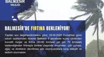 Balıkesir'de Fırtına Uyarısı: Kuvvetli Rüzgar Bekleniyor