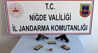 Niğde'de Ruhsatsız Tabanca ve Mermiler Ele Geçirildi