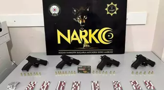 Polisten Kaçan Araçta 4 Gözaltı, Ruhsatsız Silah ve Uyuşturucu Ele Geçirildi