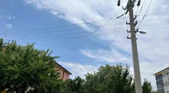 Rüzgar Elektrik Kablolarını Kopardı, Mahalle Elektriksiz Kaldı