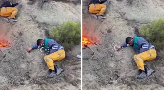 Alevlerin arasında bir nefes: Yorgunluktan bitap düşen itfaiyeciler böyle dinlendi