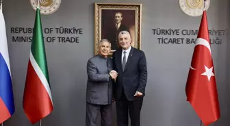 Ticaret Bakanı Bolat ve Tataristan Reisi Minnihanov Ankara'da Buluştu