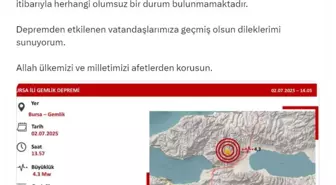 Bakan Yerlikaya'dan Deprem Açıklaması: Olumsuz Durum Yok