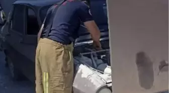 Otomobilde Motor Yangınında Facia Önlenmiş Olup, Maddi Hasar Meydana Geldi