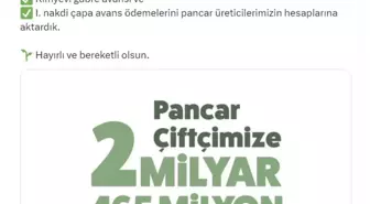 Tarım Bakanı Yumaklı, Pancar Üreticilerine 2.5 Milyar TL Avans Ödemesi Yaptı