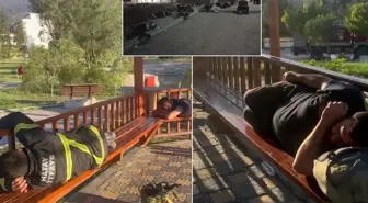 Kahramanların yorgunluk molası! Öylece uyuyakaldılar