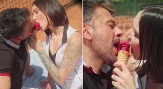 Emre Altuğ'dan cesur klip! Partneriyle aynı dondurmayı paylaştı