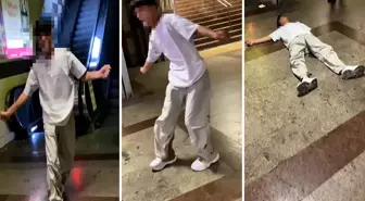 Uyuşturucu madde etkisindeki genç, metro istasyonunda kriz geçirdi