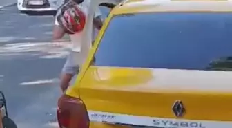 Motosikletli Kurye ile Taksi Şoförü Arasında Kavga Gözlemlendi