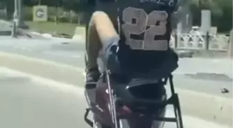 Şile Yolu'nda Motosiklet Sürücüsünün Tek Teker Tehlikesi Kamera Kaydında