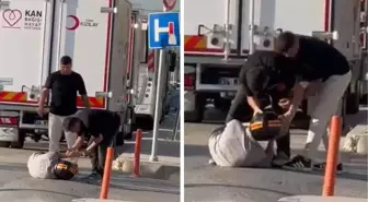 İzmir'de motosiklet sürücüsüne saldırı! Yolun ortasında böyle darp ettiler