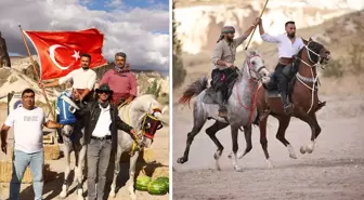 Kapadokya'da cirit rüzgarı esti: Türk'ün atla yazdığı tarih canlandı