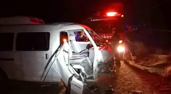Balıkesir'de Kamyonet Elektrik Direğine Çarptı: 1 Yaralı
