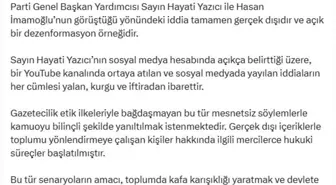DMM: Yazıcı ve İmamoğlu Görüşmesi İddiası Dezenformasyon