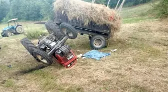 Küre'de Saman Yüklü Traktör Devrildi, Sürücü Ağır Yaralandı