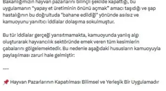 Tarım Bakanlığı'ndan Yapay Et İddialarına Yanıt
