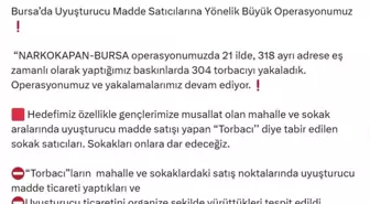 Bursa Merkezli Uyuşturucu Operasyonunda 304 Torbacı Yakalandı