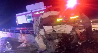 Karaman'da Kamyonet Kazası: Sürücü Hastaneye Kaldırıldı