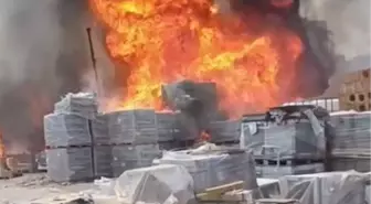 Ankara'da Ot Yangını Fayans Deposuna Sıçradı