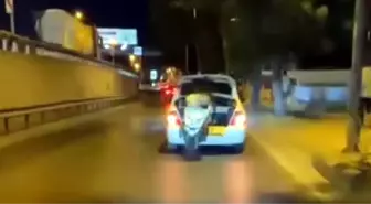 Arızalı Motosikletin Tehlikeli Taşınma Yöntemi Kamerada