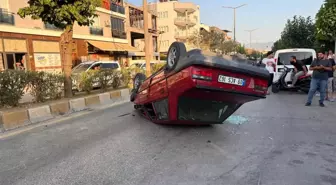 15 Yaşındaki Gencin Kullandığı Otomobil Takla Attı