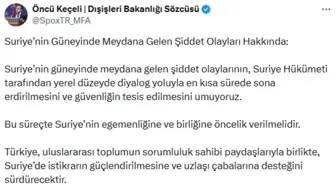 Dışişleri Bakanlığı'ndan Suriye'ye İlişkin Açıklama