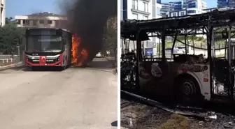 Facianın eşiğinden dönüldü! Halk otobüsü alev alev yandı