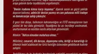 MİT Başkanı Kalın'dan 15 Temmuz Mesajı: 'Benim irademe kimse karşı koyamaz'